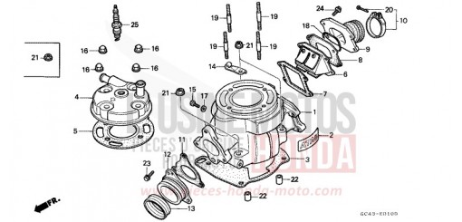 CYLINDRE/CULASSE CR80R2F de 1985